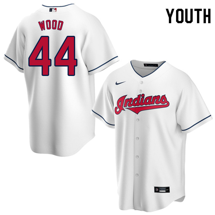 Nike Youth #44 Hunter Wood Cleveland Indians Baseball Jerseys Sale-White